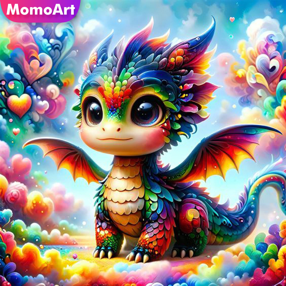 Embroidery Garments - Momoart เต็มรูปแบบรอบเพชรภาพวาดมังกรสัตว์ใหม่มาถึงโมเสคการ์ตูนหัตถกรรมชุดเย็บปักถักร้อย Handmade ของขวัญ