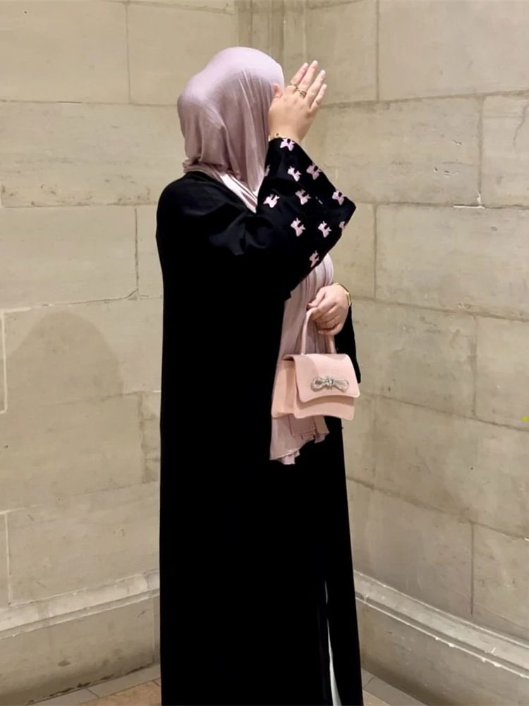 Ramadan หัวใจสีดํา Abaya Damen - Embroidery Kebaya บทวิจารณ์และราคา