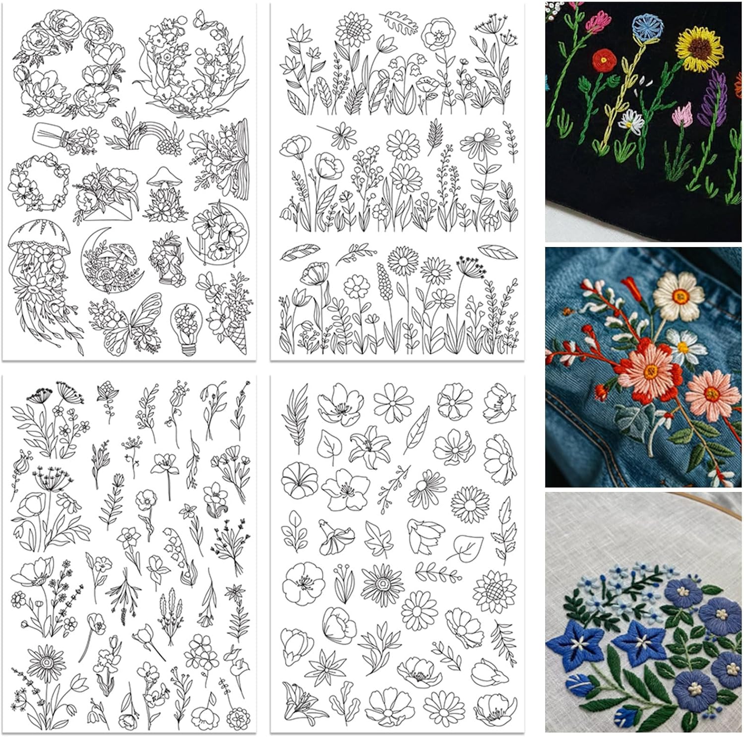 4 แผ่นน้ําเย็บปักถักร้อยรูปแบบ - Embroidery Meaning บทวิจารณ์และราคา