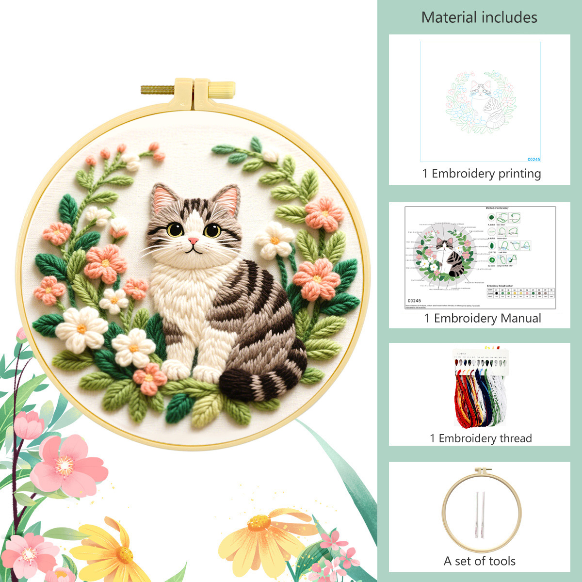 ชุดอุปกรณ์ปักผ้าด้วยมือแบบทำเอ - Embroidery Meaning บทวิจารณ์และราคา