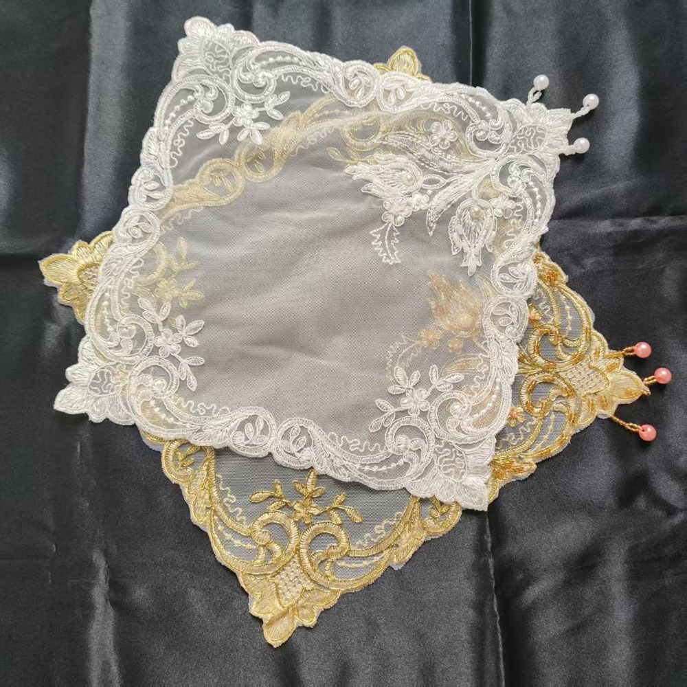 แผ่นรองจานปักลายกุหลาบทอง ขนาด - Embroidery Rose บทวิจารณ์และราคา