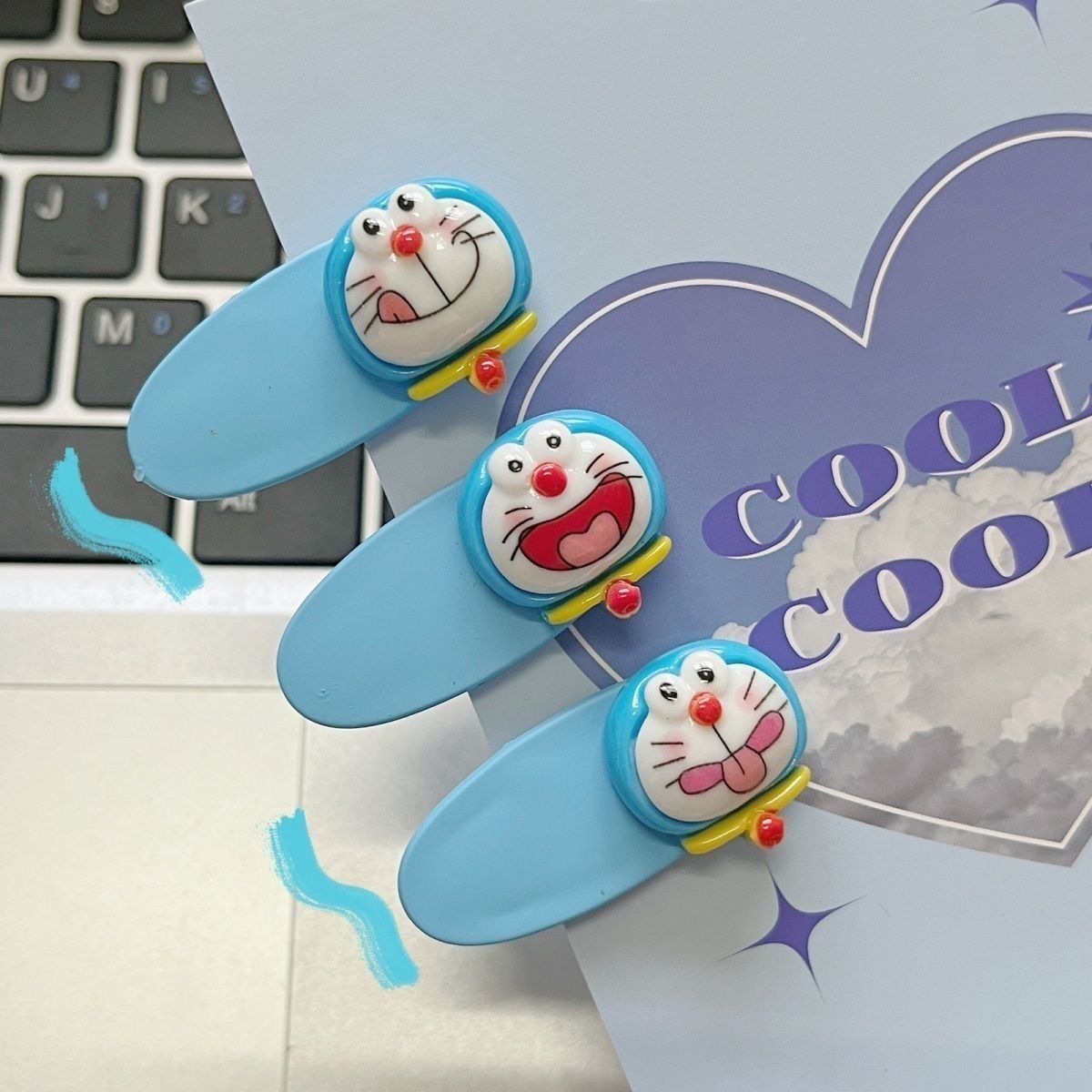 กิ๊บติดผมลายโดราเอมอนน่ารัก สไ - Embroidery Reddit บทวิจารณ์และราคา