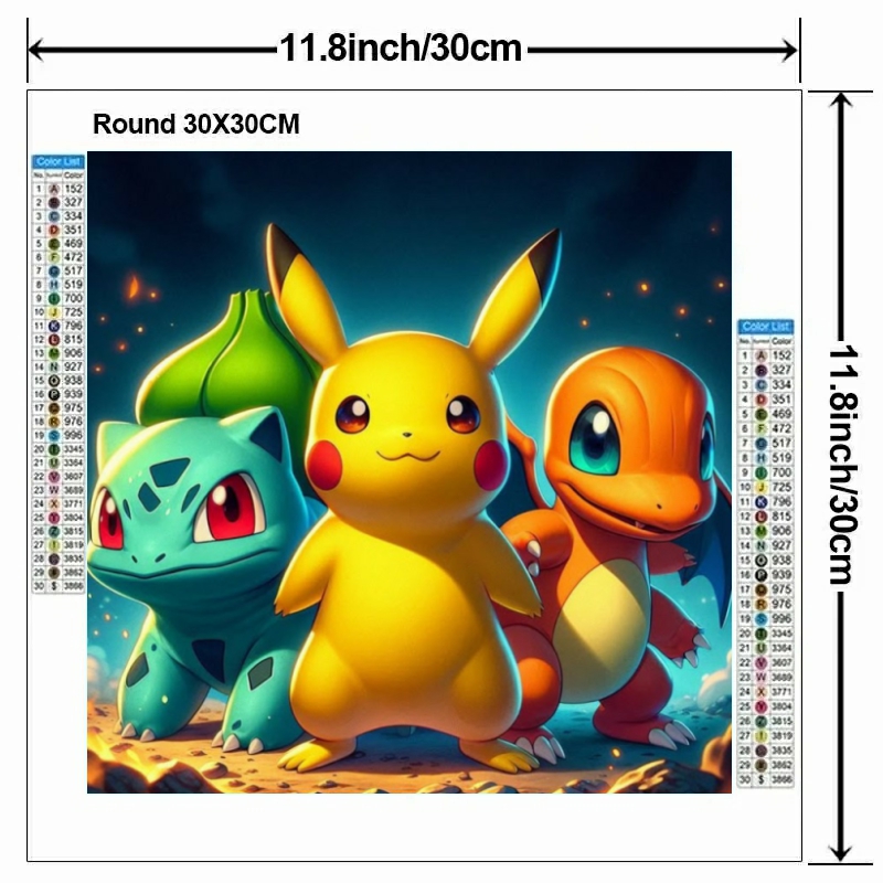 การ์ตูนโปเกมอน 5D DIY ภาพวาดเพ - Embroidery Garments บทวิจารณ์และราคา
