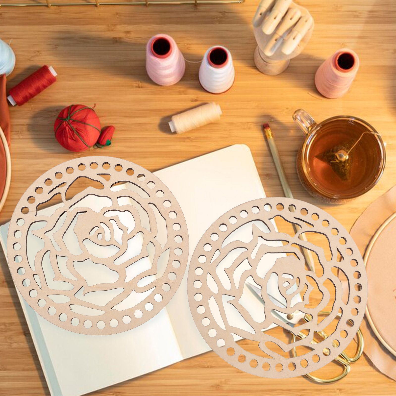 2 ชิ้น ฐานรองถุงโครเชต์ไม้ทรงก - Embroidery Bag บทวิจารณ์และราคา