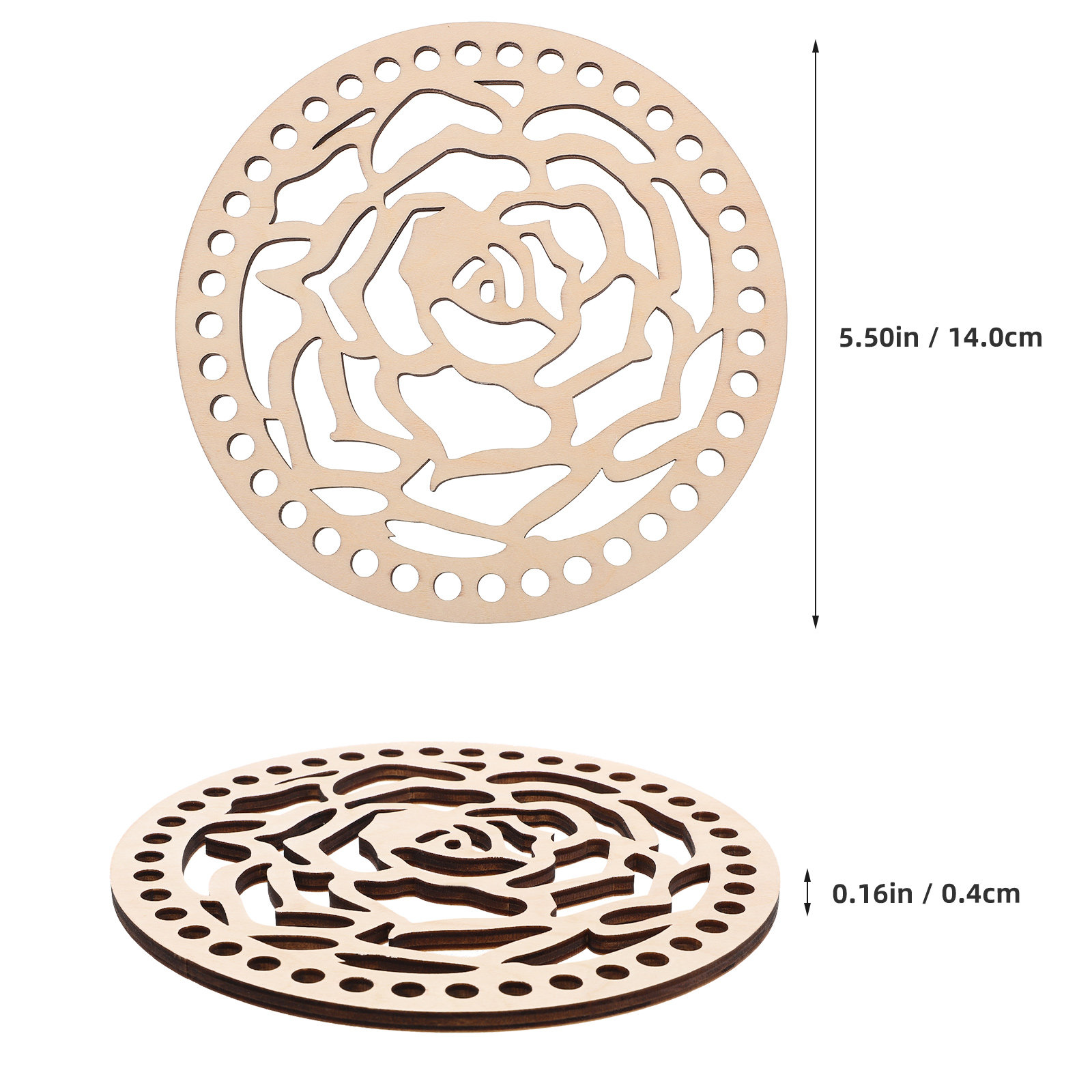 2 ชิ้น ฐานรองถุงโครเชต์ไม้ทรงก - Embroidery Bag บทวิจารณ์และราคา