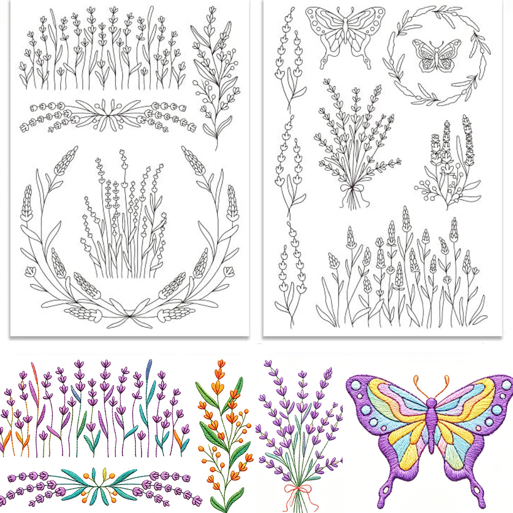 ลายปักผีเสื้อดอกลาเวนเดอร์แบบล - Embroidery Meaning บทวิจารณ์และราคา