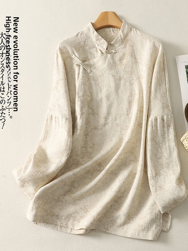 เสื้อเชิ้ตผ้าฝ้ายผสมผ้าลินิน ล - Embroidery Cotton Shirt บทวิจารณ์และราคา